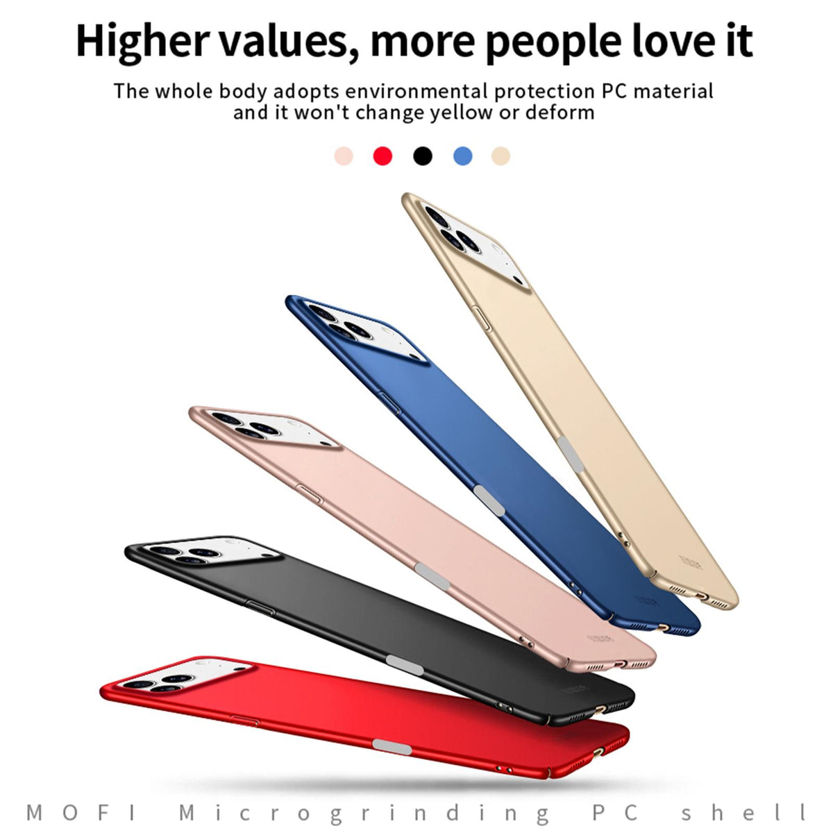 Compatible with iPhone 18 Pro MOFI Frosted PC Ultra-thin Hard Phone Case - Blue