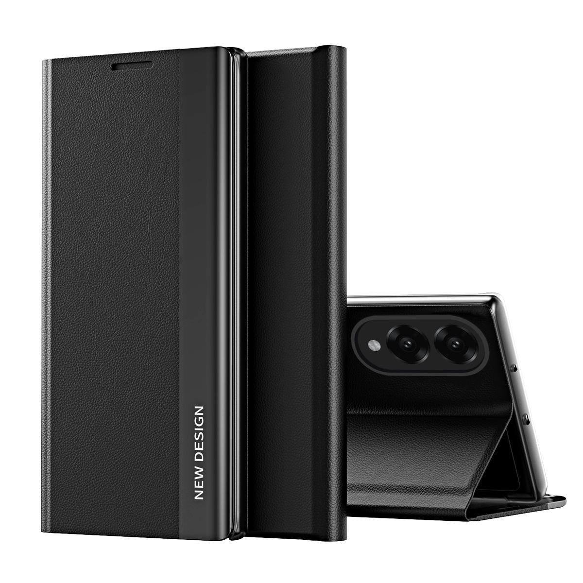 For Samsung Galaxy S25 Edge 5G Side Electroplated Adsorption Leather Phone Case(Graphite Black)