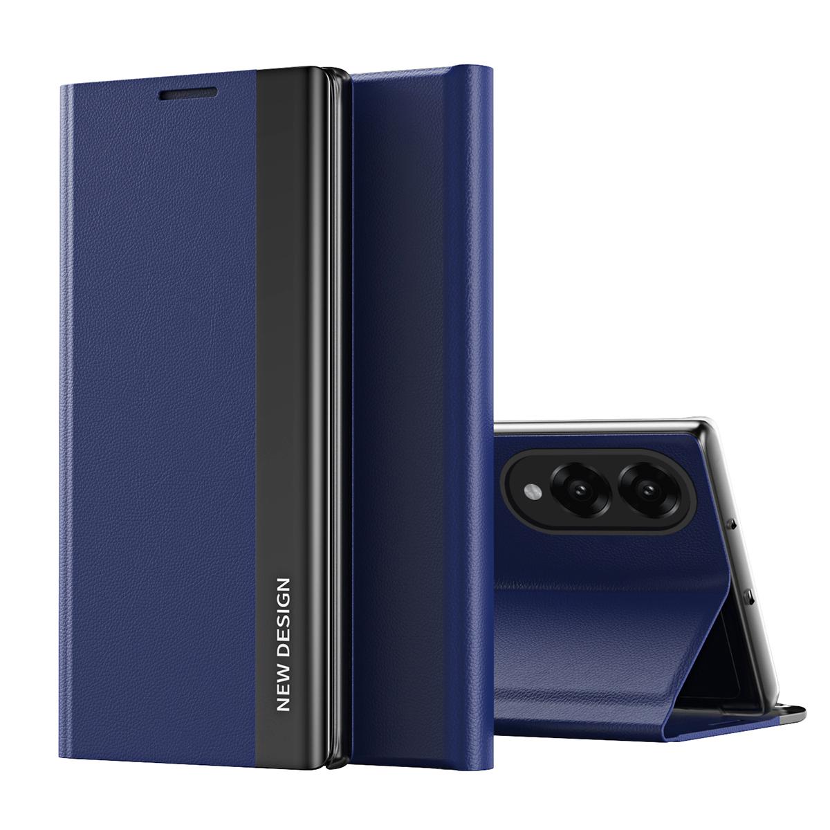 For Samsung Galaxy S25 Edge 5G Side Electroplated Adsorption Leather Phone Case(Sapphire Blue)