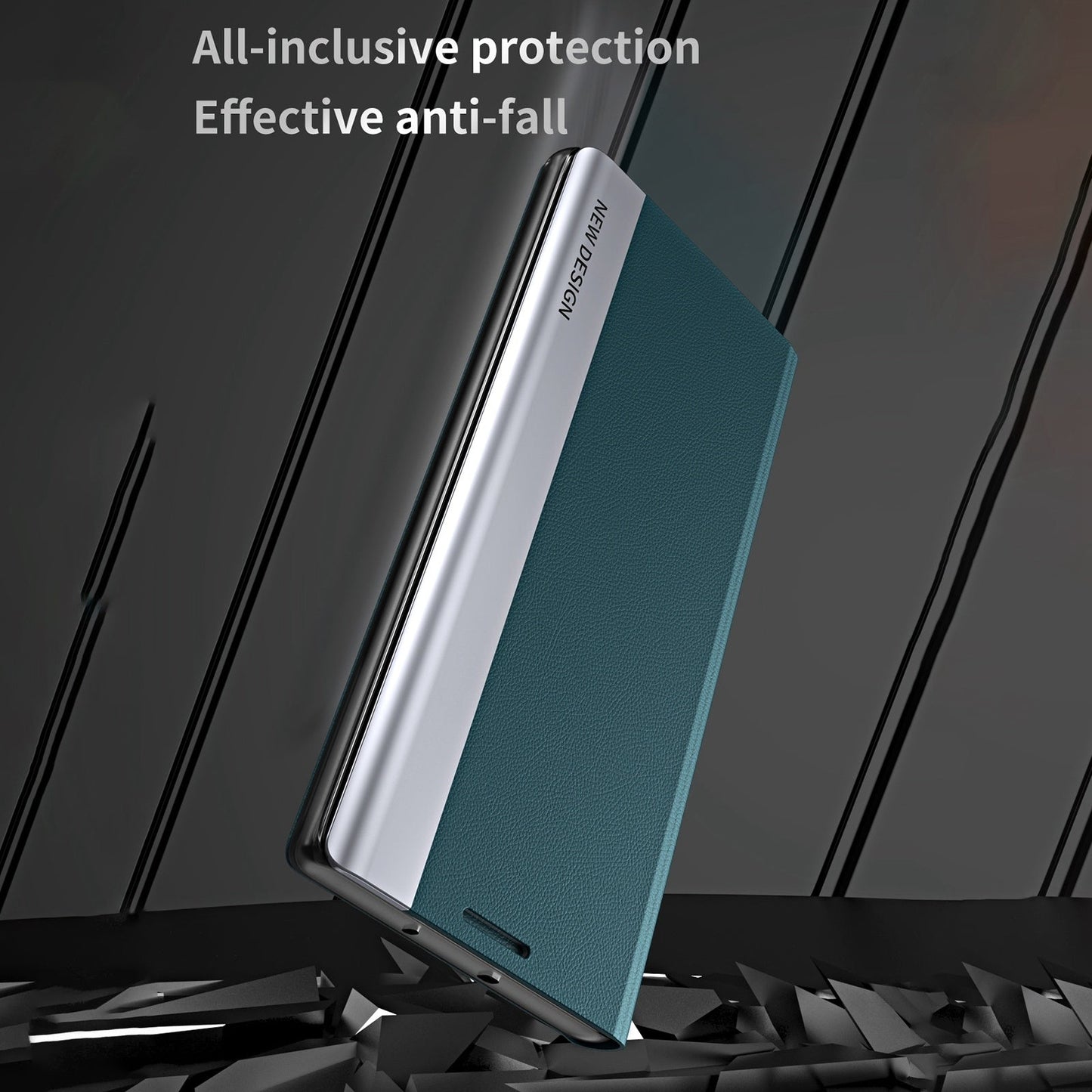 For Samsung Galaxy S25 Edge 5G Side Electroplated Adsorption Leather Phone Case(Graphite Black)