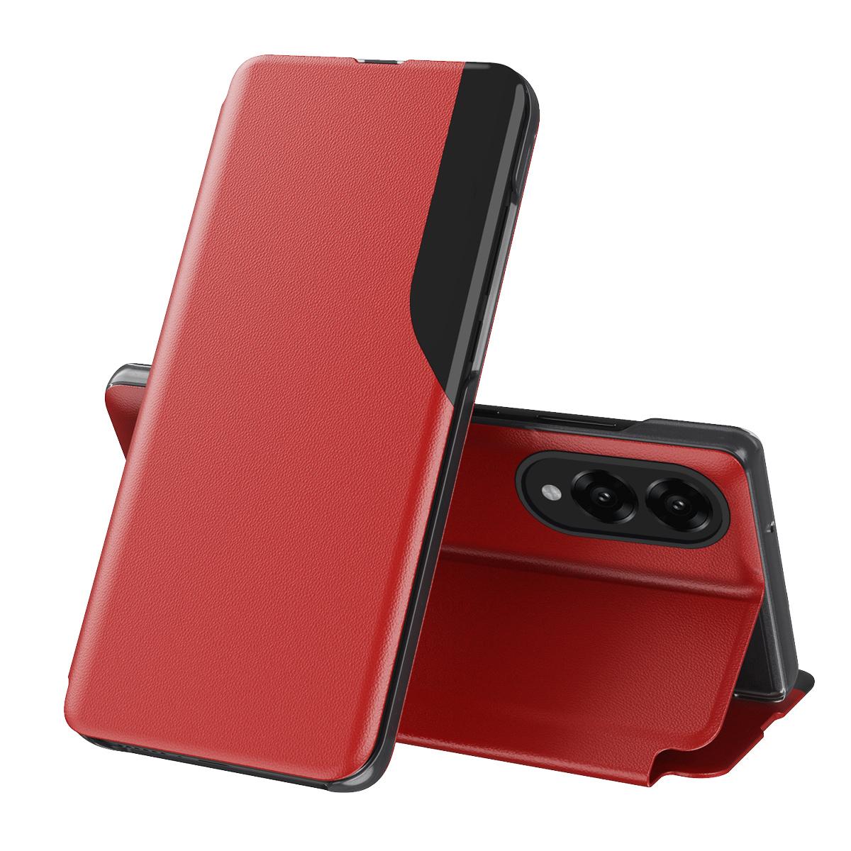 For Samsung Galaxy S25 Edge 5G Attraction Flip Holder Leather Phone Case(Red)