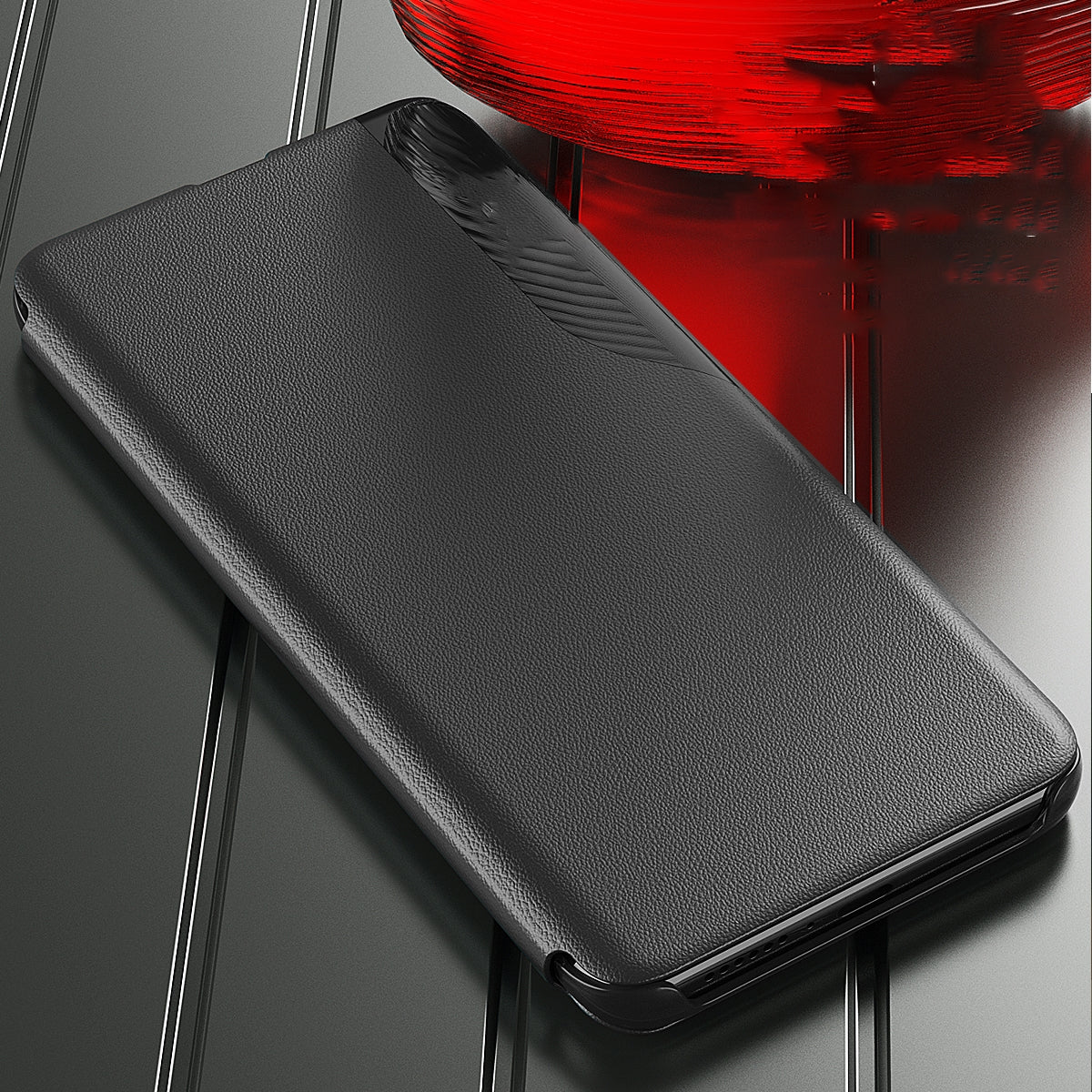 For Samsung Galaxy S25 Edge 5G Attraction Flip Holder Leather Phone Case(Red)