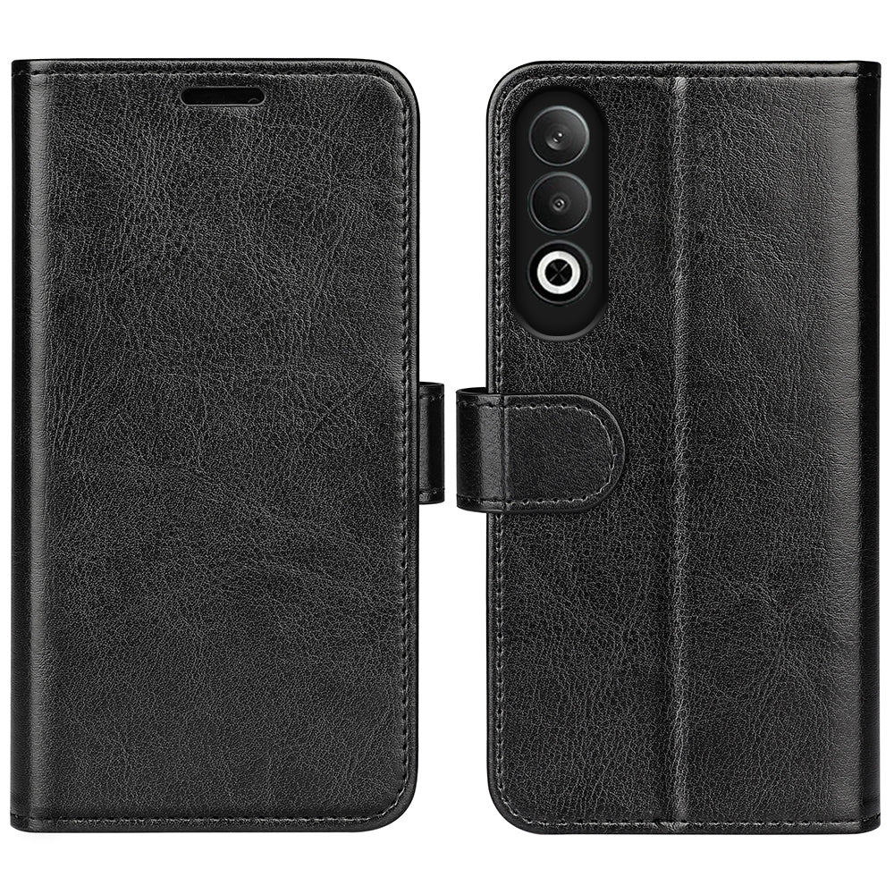 For OPPO K12 R64 Texture Horizontal Flip Leather Phone Case(Black)