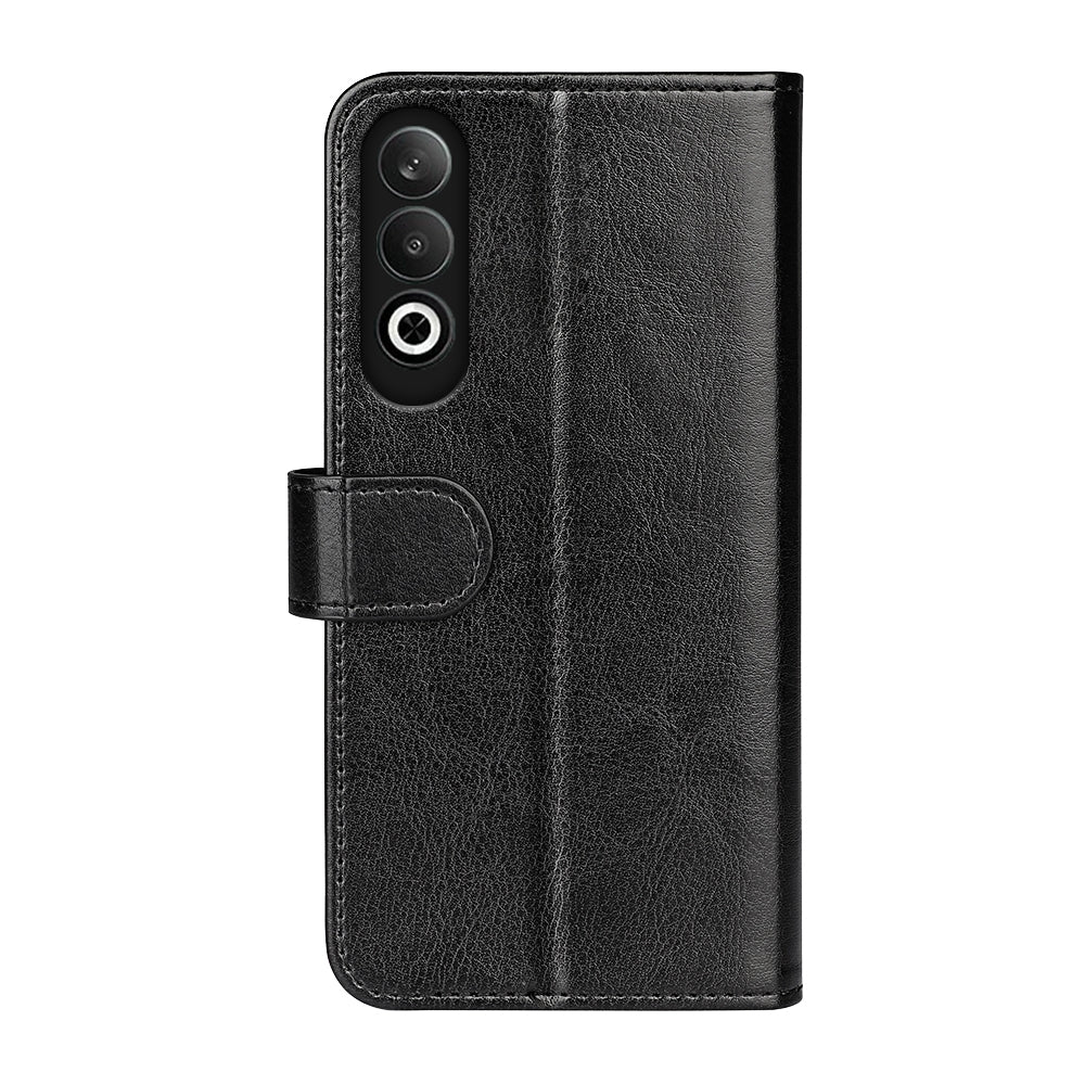 For OPPO K12 R64 Texture Horizontal Flip Leather Phone Case(Black)