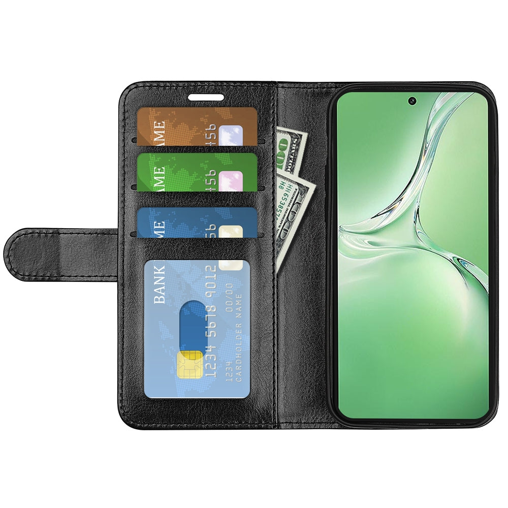 For OPPO K12 R64 Texture Horizontal Flip Leather Phone Case(Black)