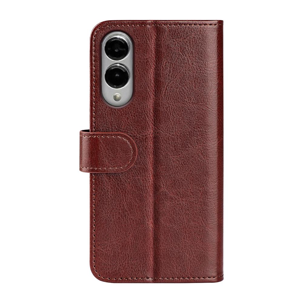 For Samsung Galaxy S25 Edge 5G R64 Texture Horizontal Flip Leather Phone Case(Brown)