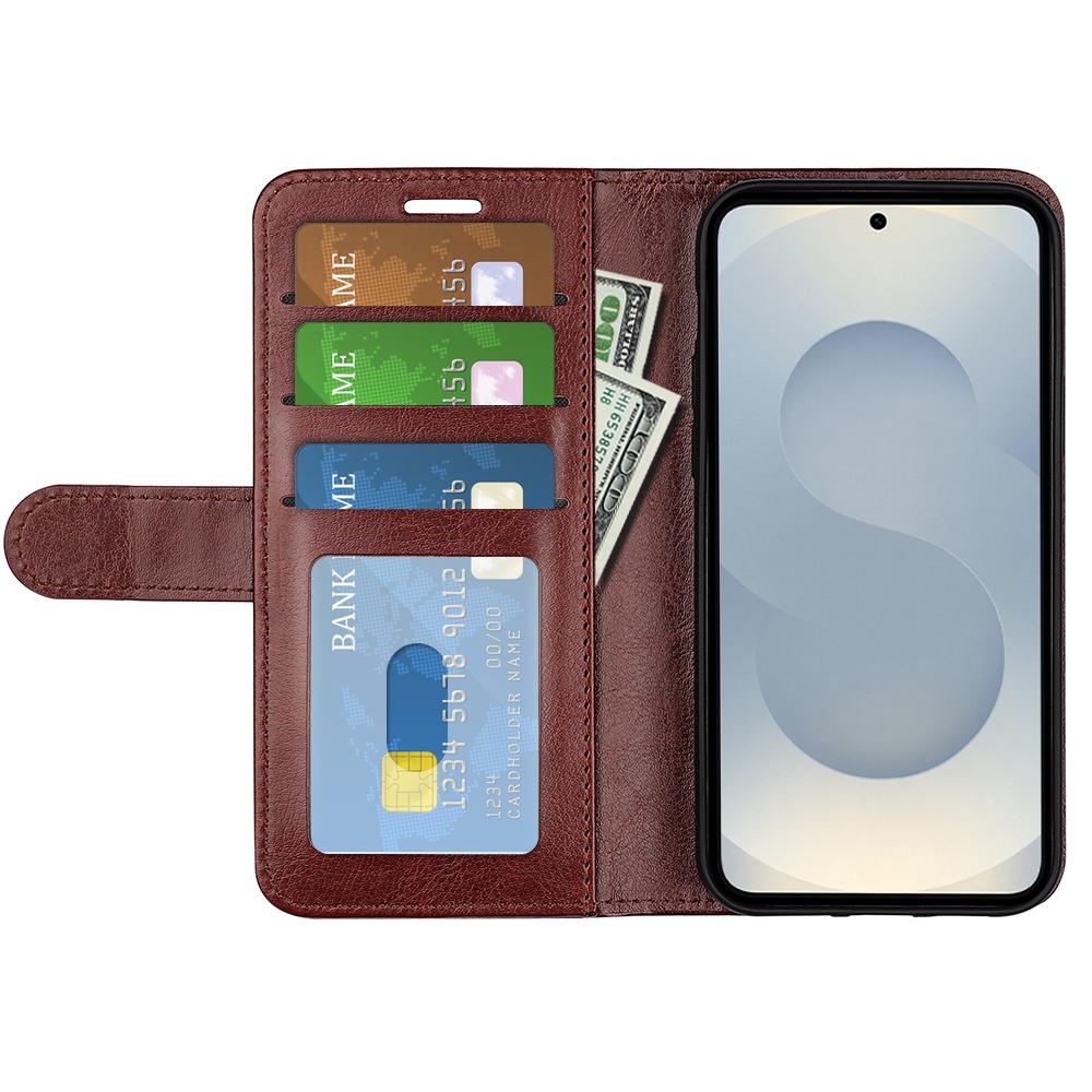 For Samsung Galaxy S25 Edge 5G R64 Texture Horizontal Flip Leather Phone Case(Brown)