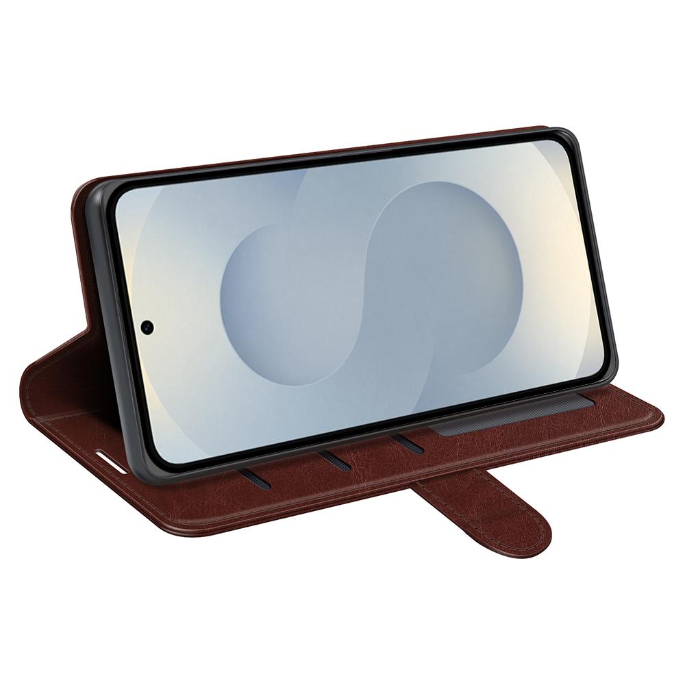 For Samsung Galaxy S25 Edge 5G R64 Texture Horizontal Flip Leather Phone Case(Brown)