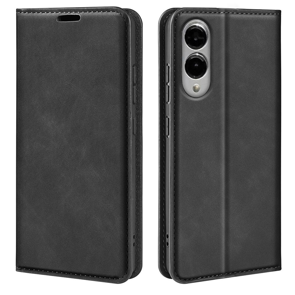 For Samsung Galaxy S25 Edge 5G Retro-skin Magnetic Suction Leather Phone Case(Black)