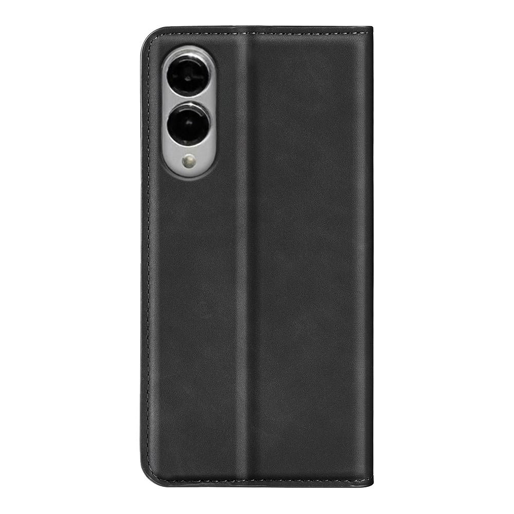 For Samsung Galaxy S25 Edge 5G Retro-skin Magnetic Suction Leather Phone Case(Black)