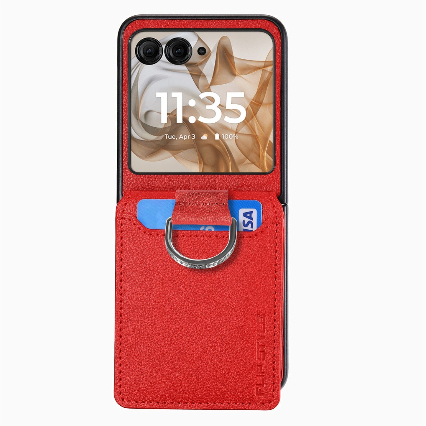 For Motorola Razr 50 Ultra Litchi Texture Leather Ring Wallet Phone Case(Red)