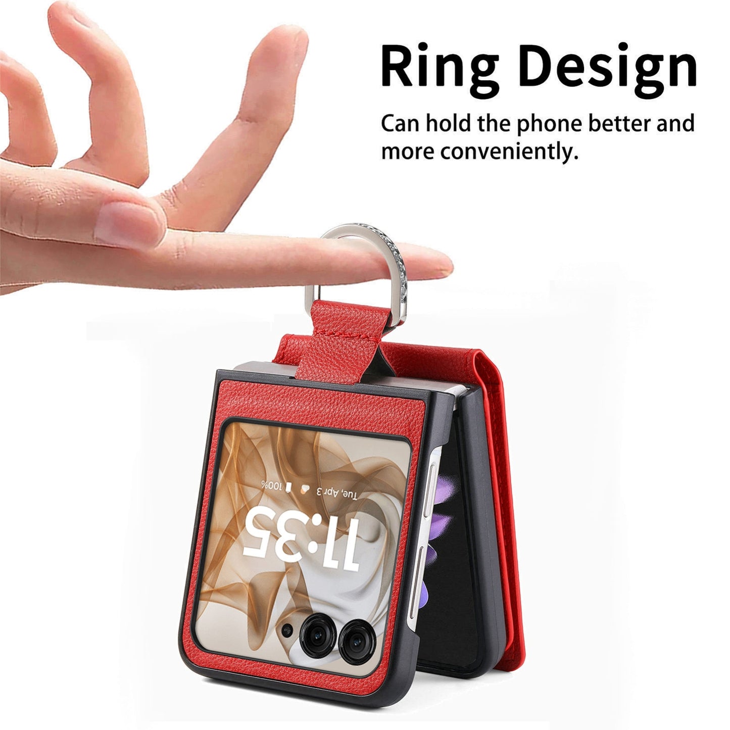 For Motorola Razr 50 Ultra Litchi Texture Leather Ring Wallet Phone Case(Red)