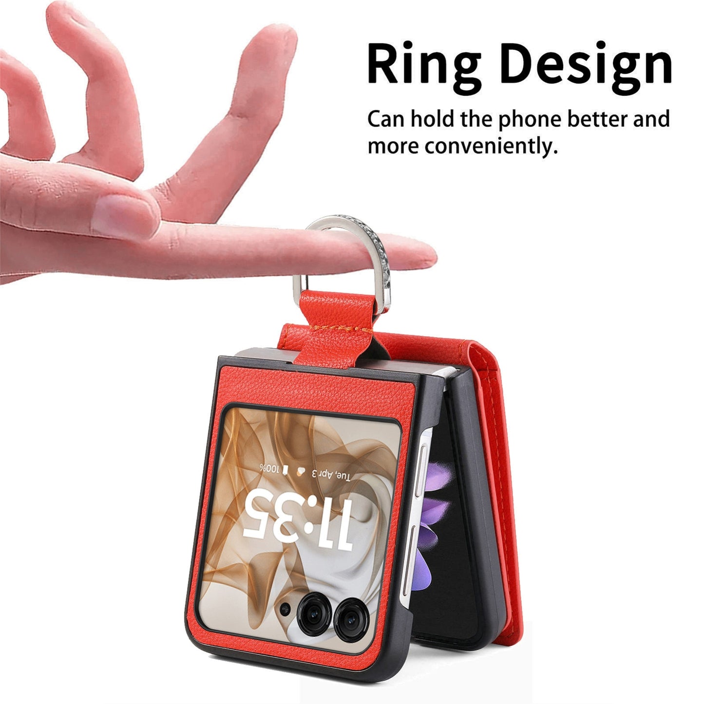 For Motorola Razr 50 Ultra Litchi Texture Leather Ring Wallet Phone Case(Orange)