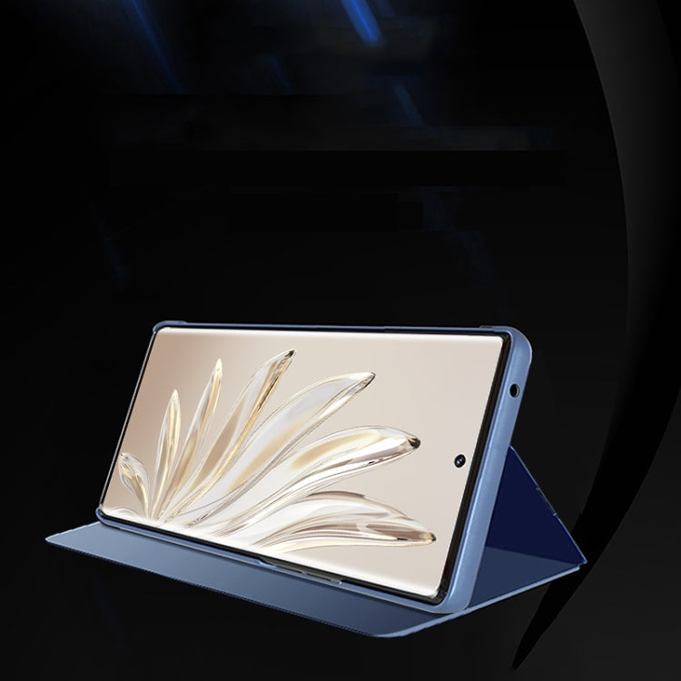 For Honor X7b Plated Mirror Horizontal Flip Leather Phone Case with Holder(Silver)