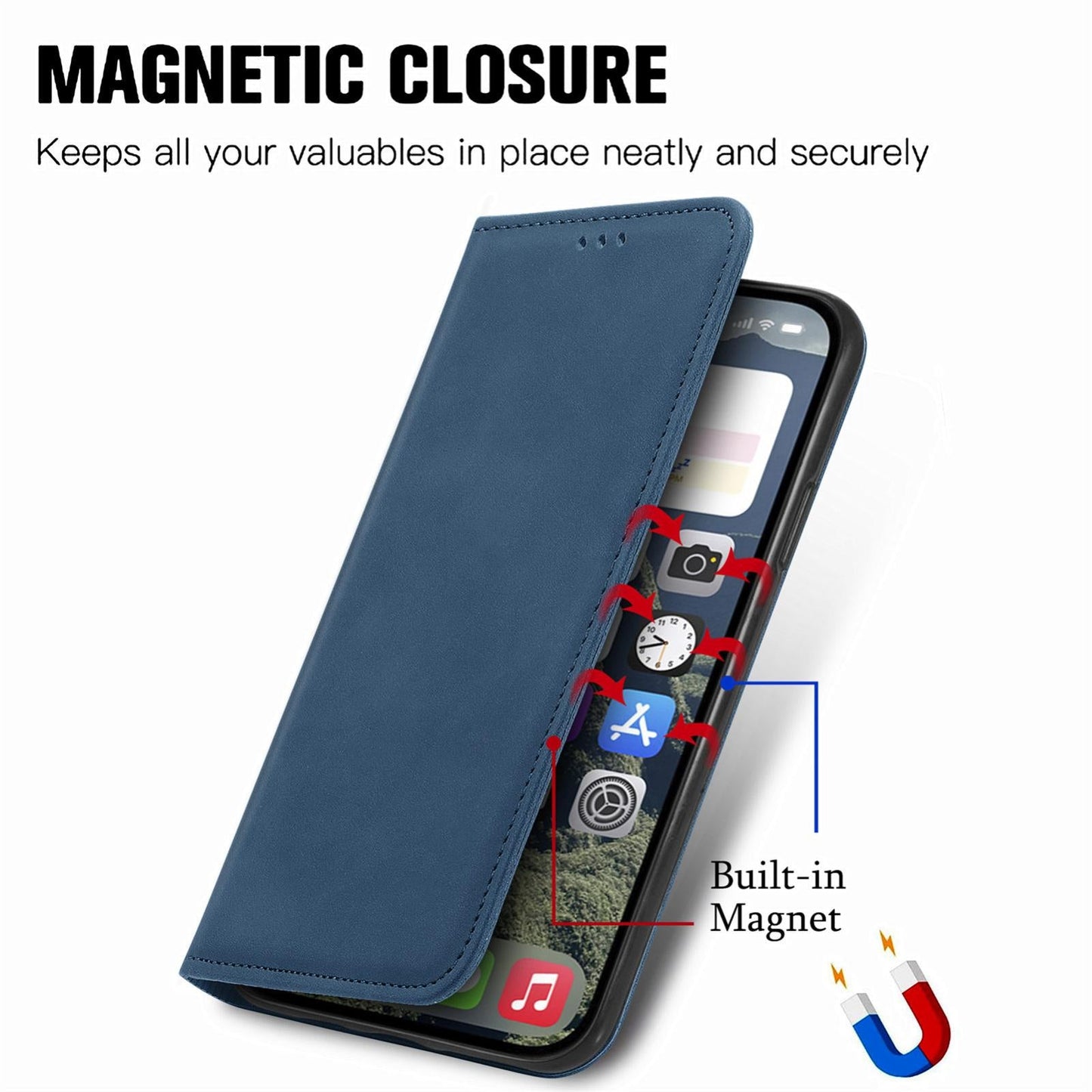 For iPhone 16e Retro Skin Feel Magnetic Flip Leather Phone Case(Blue)