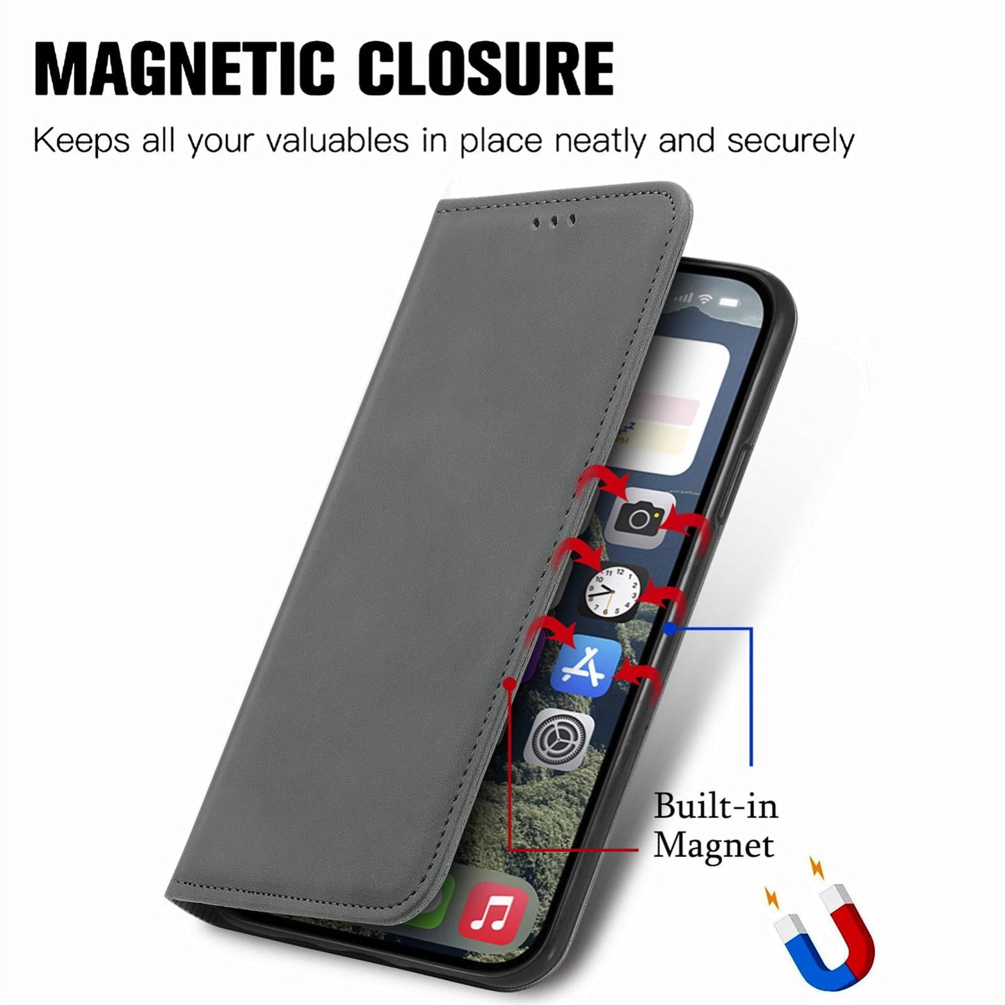 For iPhone 16e Retro Skin Feel Magnetic Flip Leather Phone Case(Gray)