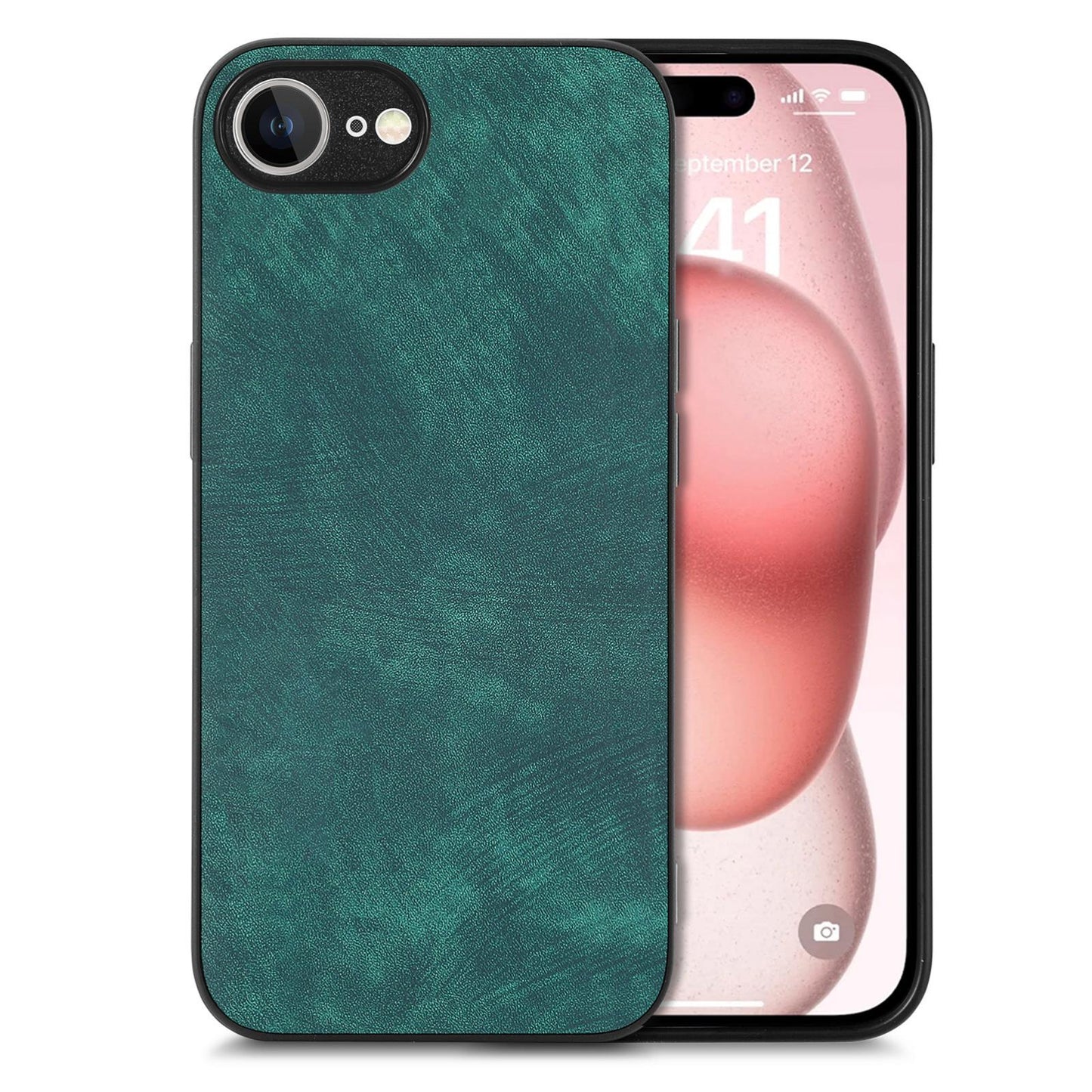 For iPhone 16e Vintage Leather PC Back Cover Phone Case(Green)