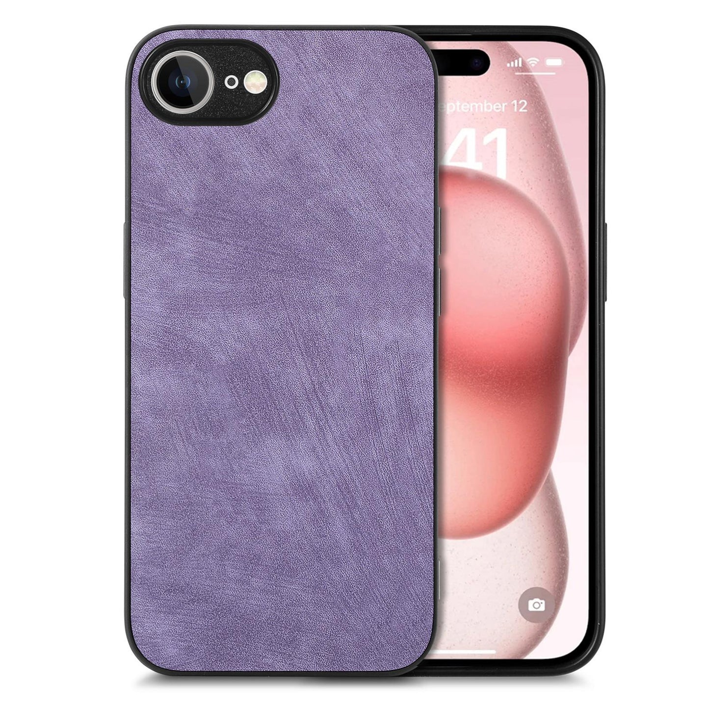 For iPhone 16e Vintage Leather PC Back Cover Phone Case(Purple)