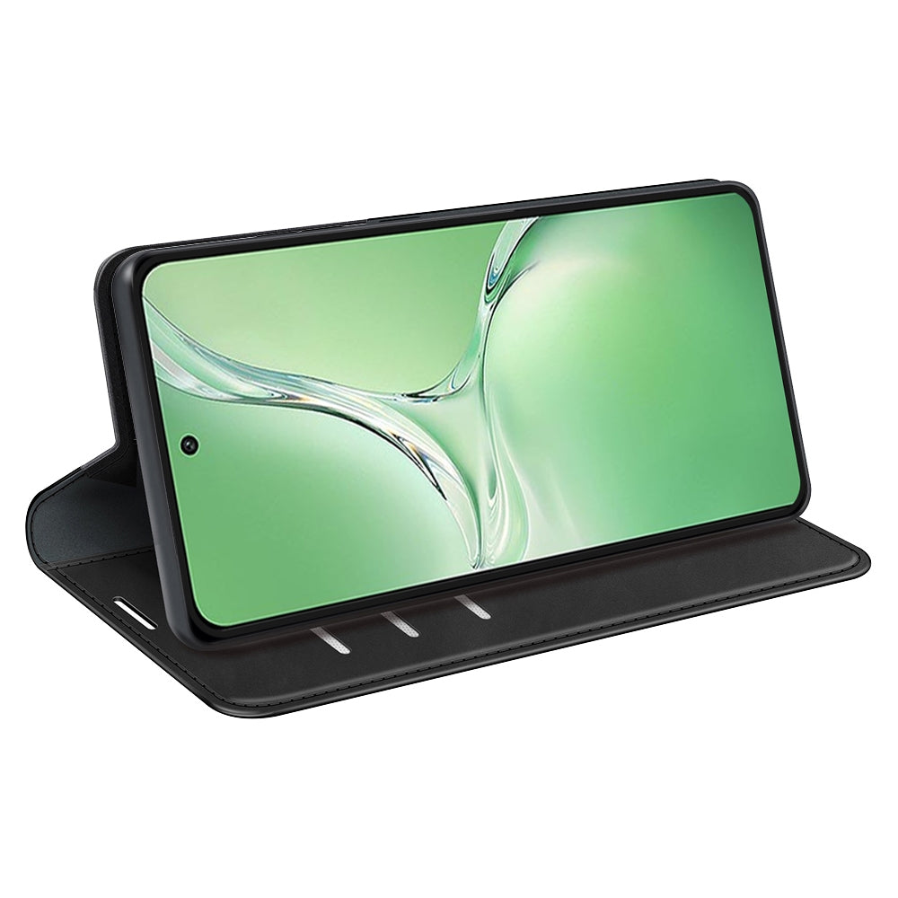 For OPPO K12 Retro-skin Magnetic Suction Leather Phone Case(Black)