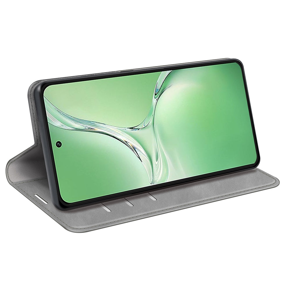 For OPPO K12 Retro-skin Magnetic Suction Leather Phone Case(Grey)