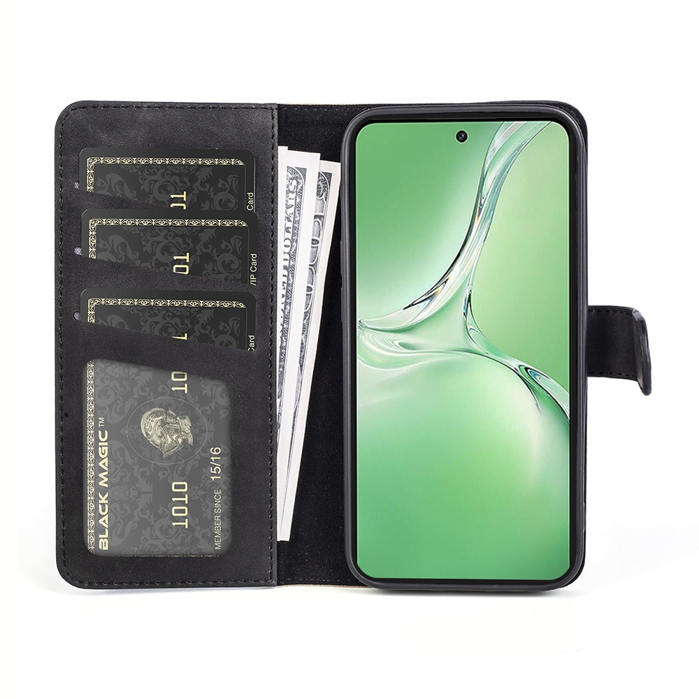 For OPPO K12 Stitching Horizontal Flip Leather Phone Case(Black)