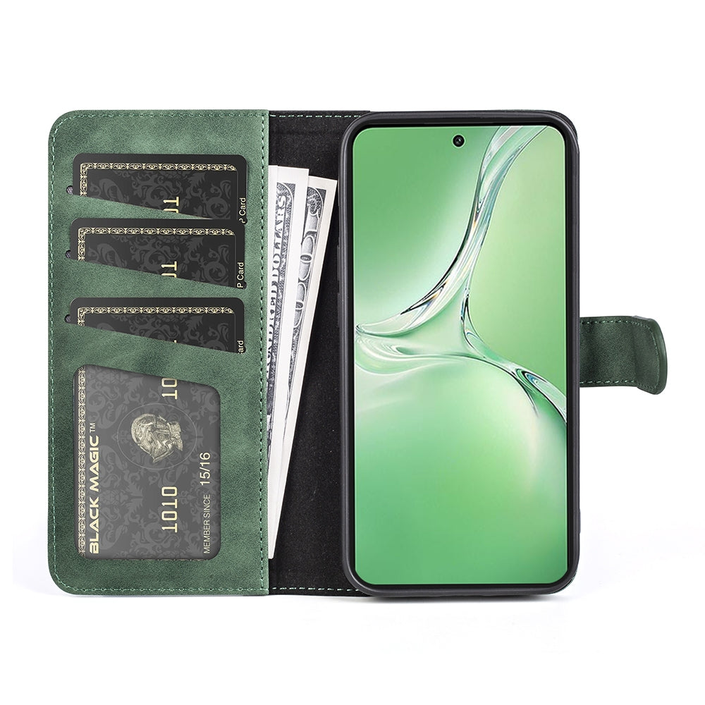 For OPPO K12 Stitching Horizontal Flip Leather Phone Case(Green)
