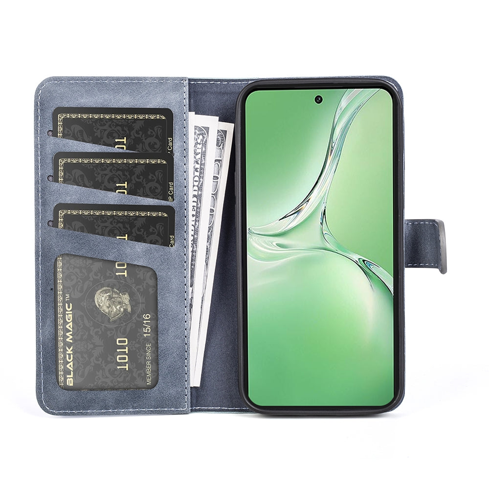 For OPPO K12 Stitching Horizontal Flip Leather Phone Case(Blue)