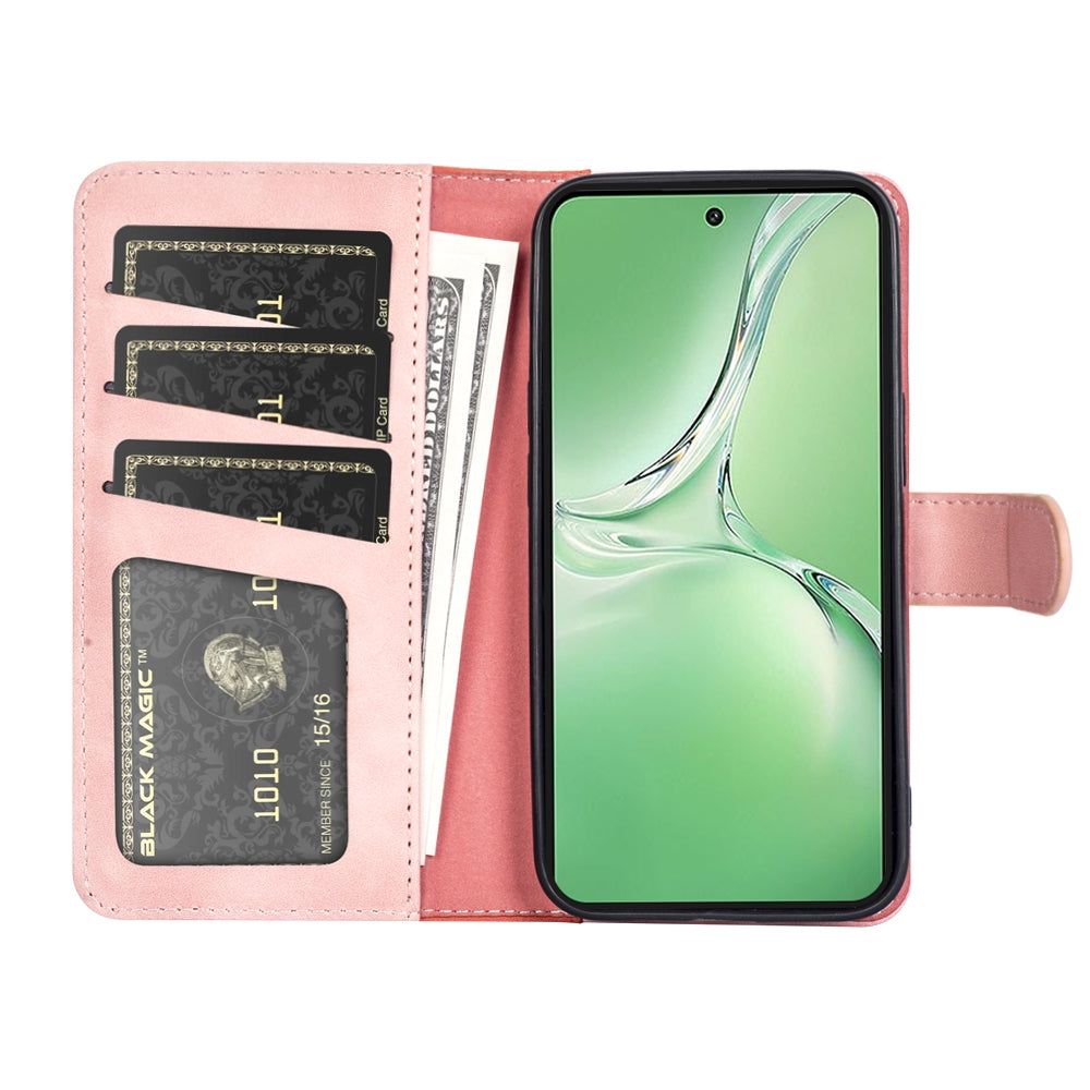 For OPPO K12 Stitching Horizontal Flip Leather Phone Case(Red)