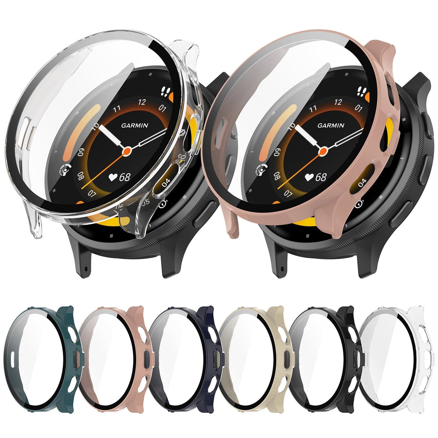 For Garmin Venu 3 PC + Tempered Film Integrated Watch Protective Case(Black)