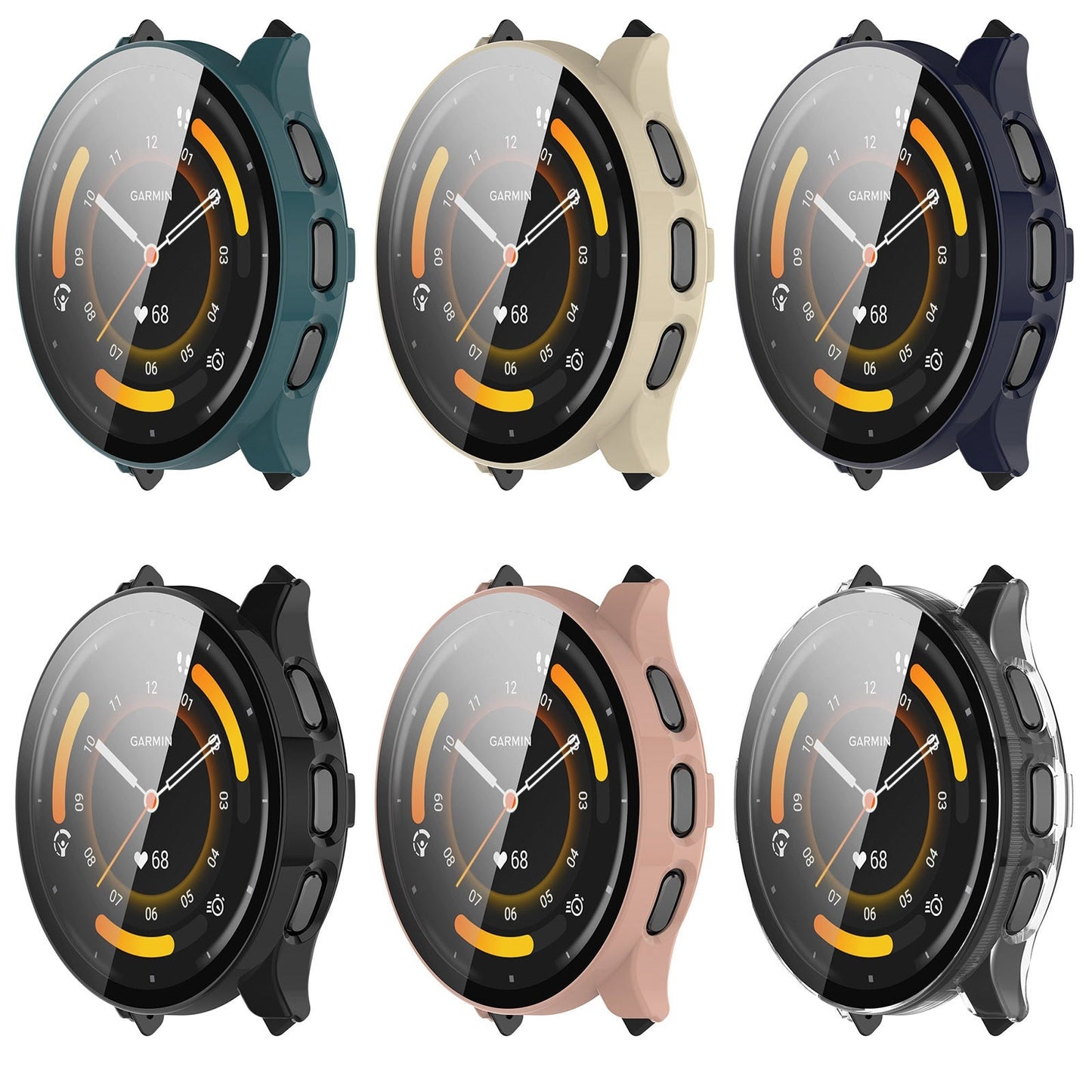 For Garmin Venu 3 PC + Tempered Film Integrated Watch Protective Case(Black)