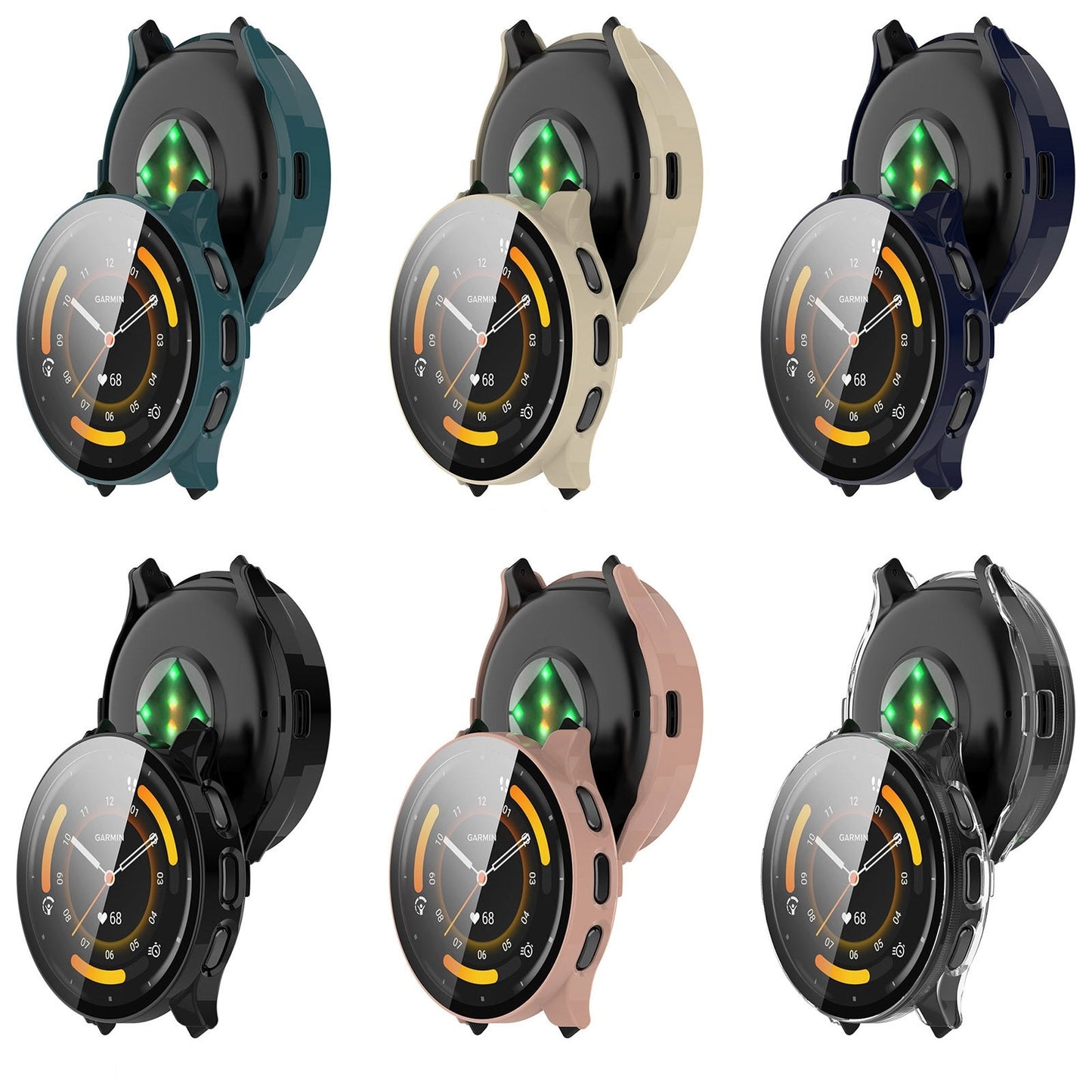 For Garmin Venu 3 PC + Tempered Film Integrated Watch Protective Case(Black)