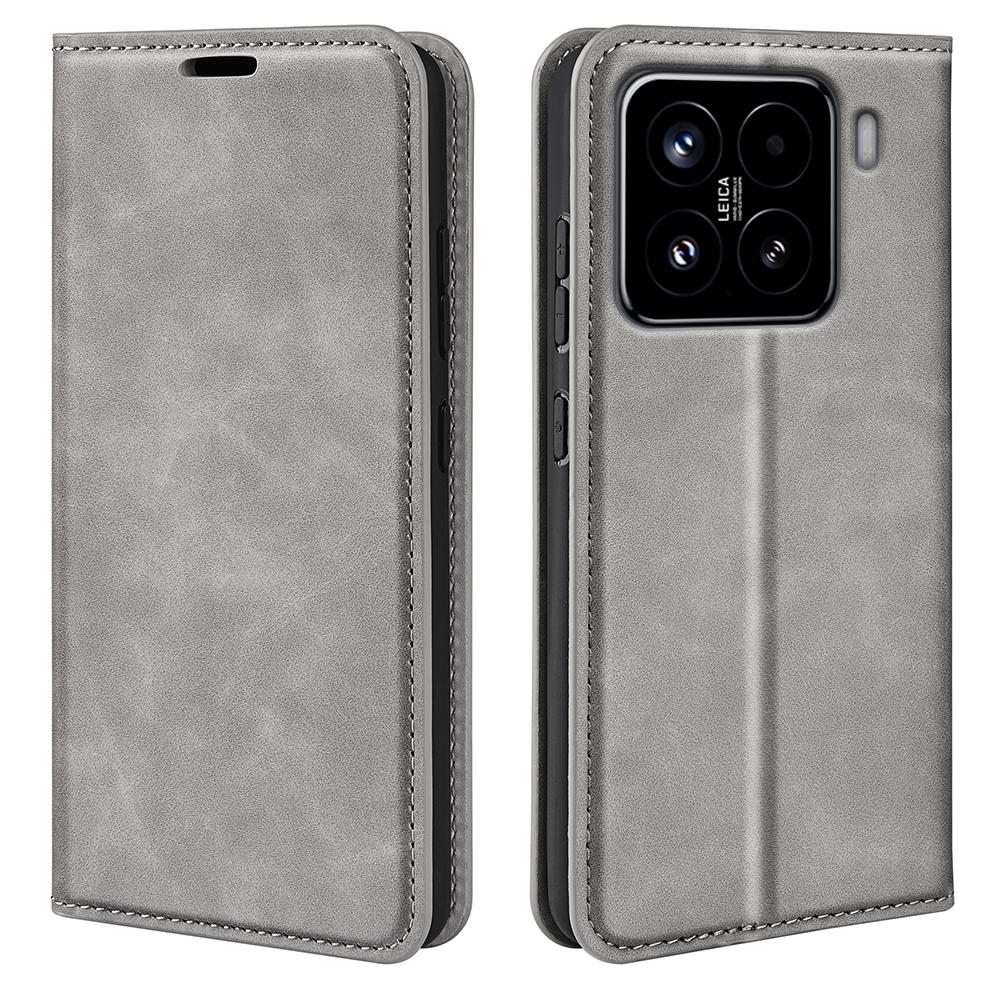 For Xiaomi 15 Retro-skin Magnetic Suction Leather Phone Case(Grey)