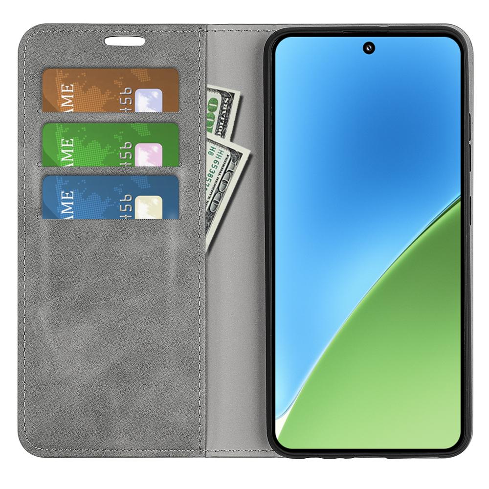 For Xiaomi 15 Retro-skin Magnetic Suction Leather Phone Case(Grey)