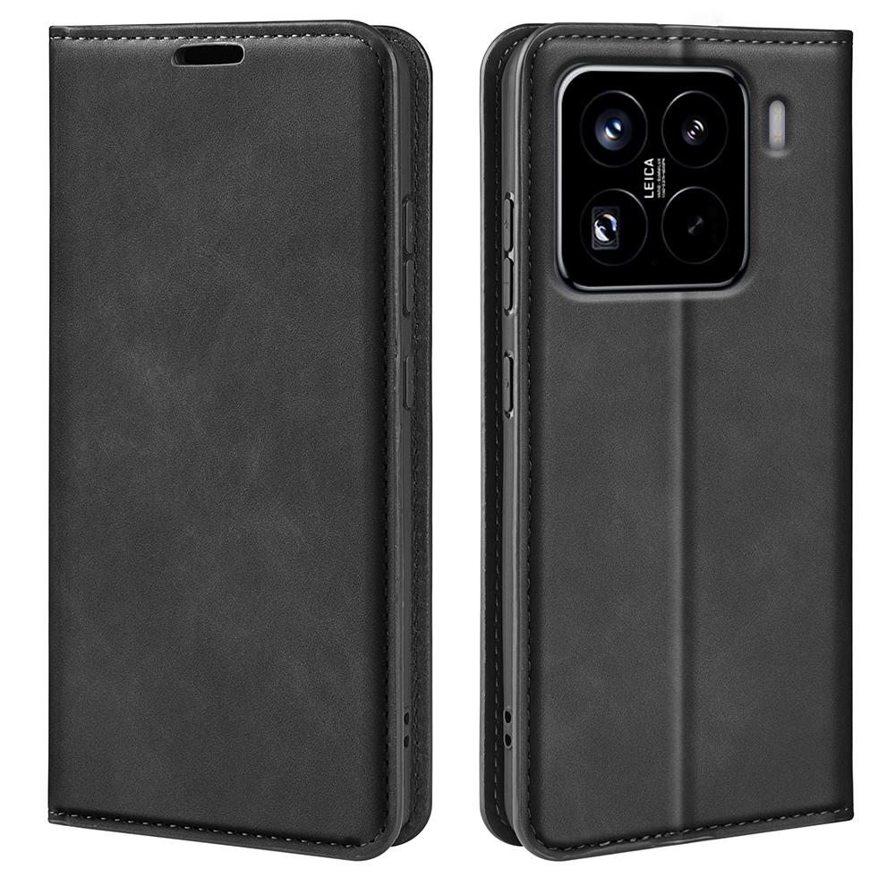 For Xiaomi 15 Pro Retro-skin Magnetic Suction Leather Phone Case(Black)