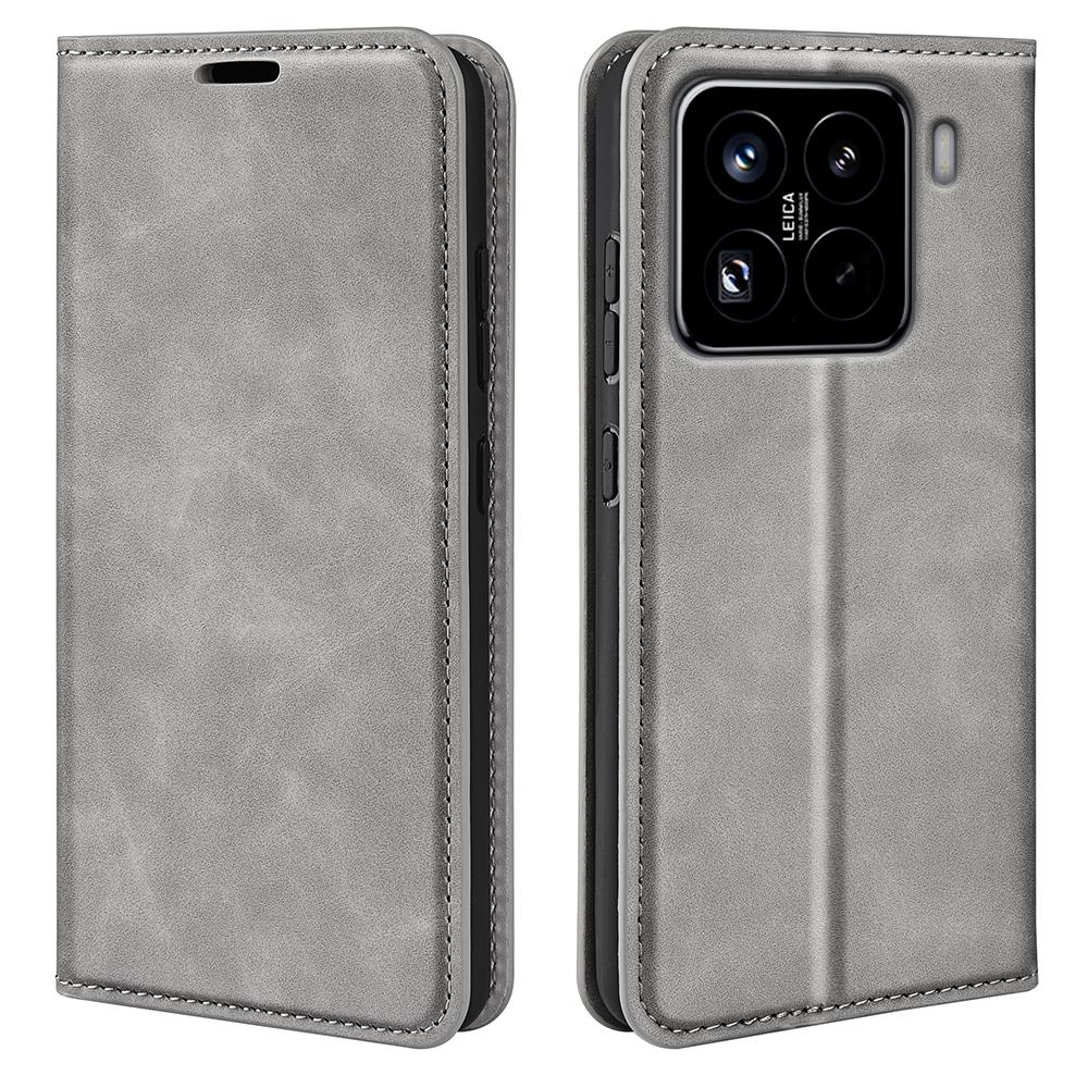 For Xiaomi 15 Pro Retro-skin Magnetic Suction Leather Phone Case(Grey)