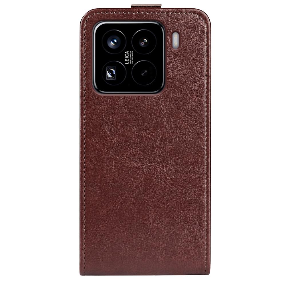For Xiaomi 15 Pro R64 Texture Single Vertical Flip Leather Phone Case(Brown)