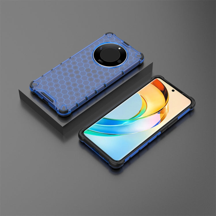 For Honor X9b Shockproof Honeycomb Phone Case(Blue)
