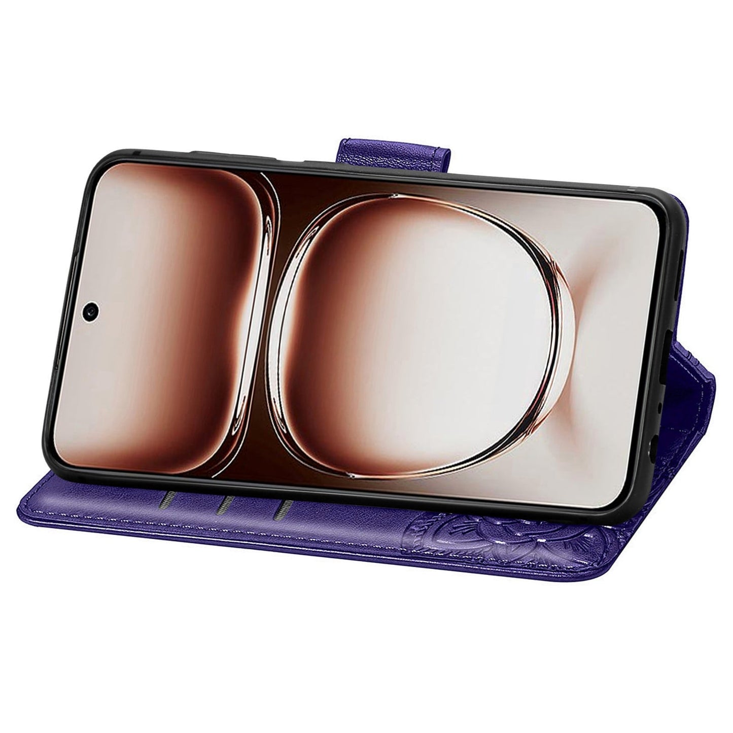 For Xiaomi Redmi 14C Butterfly Love Flower Embossed Leather Phone Case(Dark Purple)