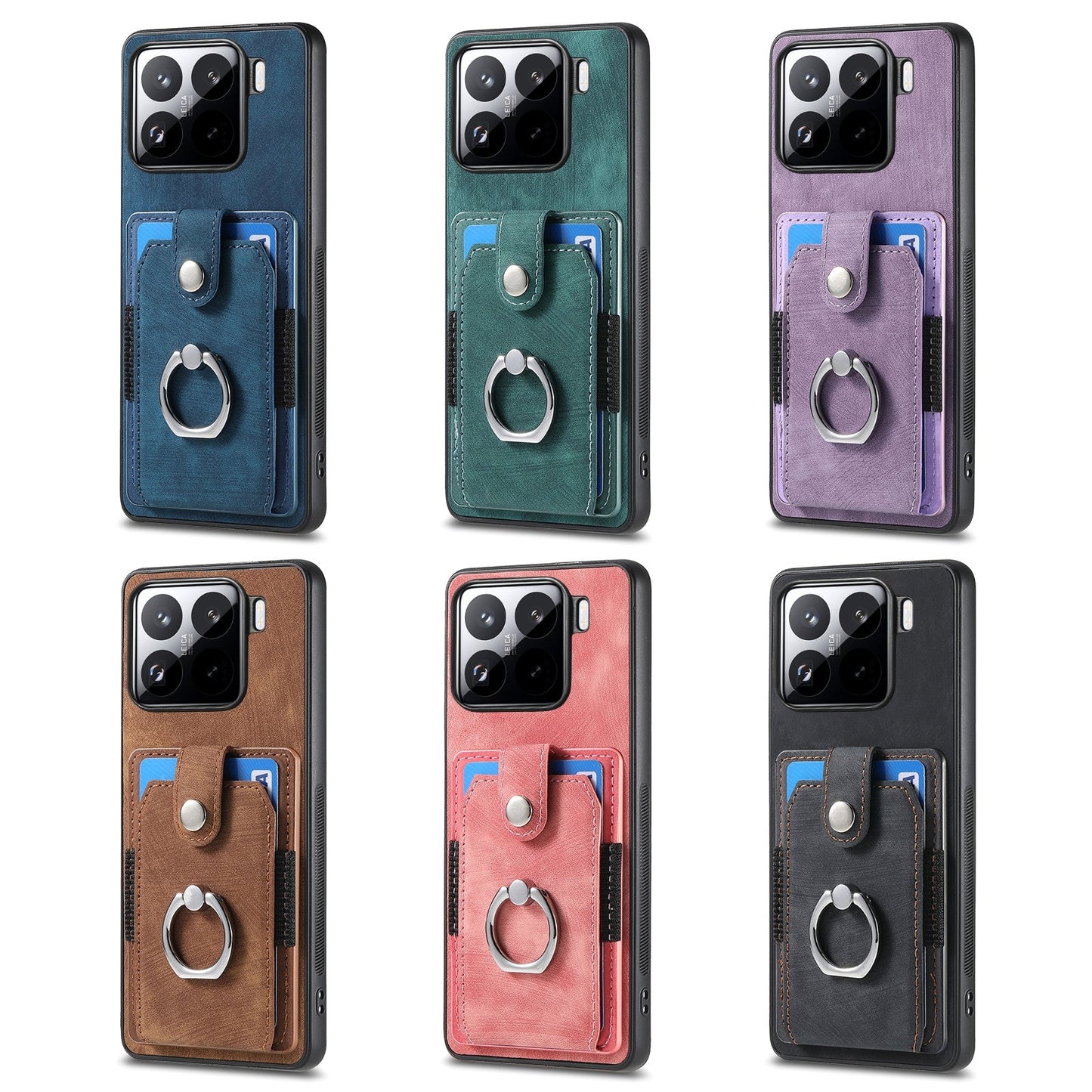 For Xiaomi 15 Pro Retro Skin-feel Ring Card Wallet Phone Case(Black)