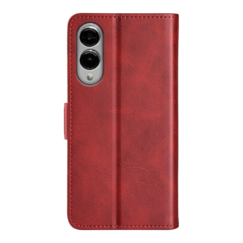 For Samsung Galaxy S25 Edge 5G Dual-side Magnetic Buckle Horizontal Flip Leather Phone Case(Red)