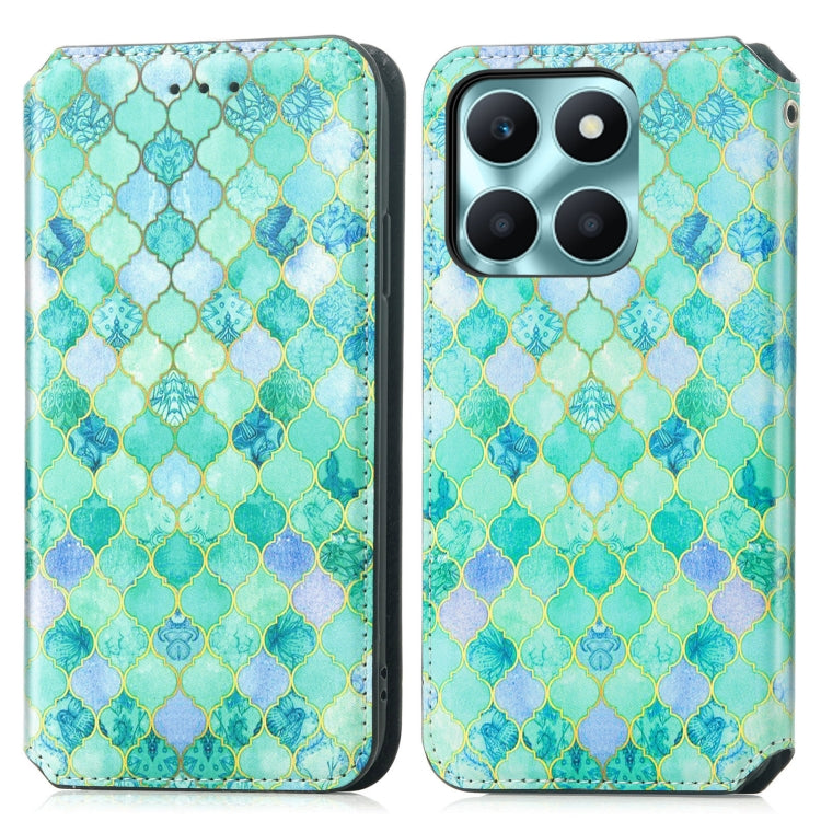 For Honor X6a CaseNeo Colorful Magnetic Leather Phone Case(Emeralds)