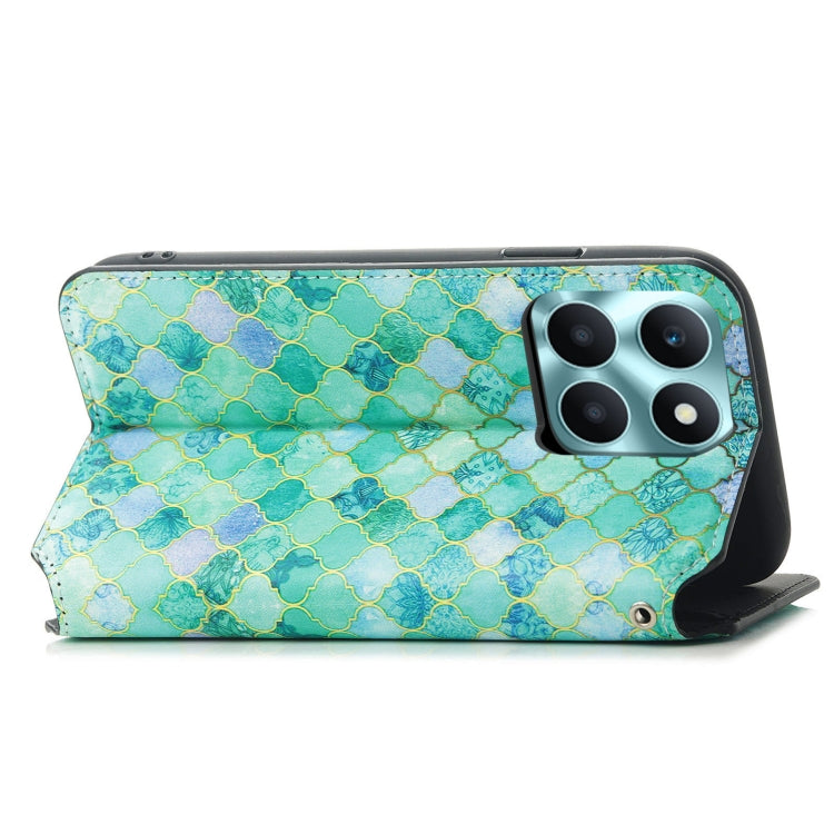 For Honor X6a CaseNeo Colorful Magnetic Leather Phone Case(Emeralds)