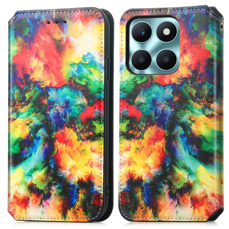 For Honor X6a CaseNeo Colorful Magnetic Leather Phone Case(Colorful Cloud)