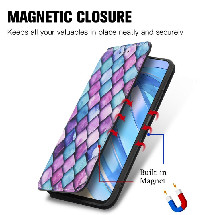 For Honor X6a CaseNeo Colorful Magnetic Leather Phone Case(Rhombus)