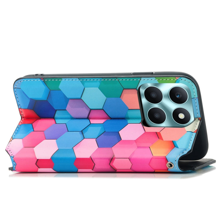 For Honor X6a CaseNeo Colorful Magnetic Leather Phone Case(Colorful Cube)