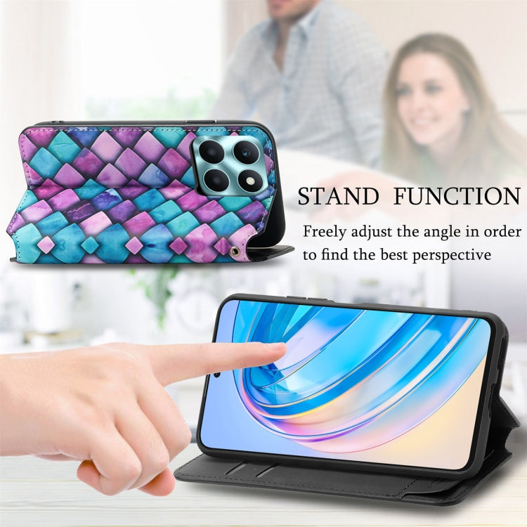 For Honor X6a CaseNeo Colorful Magnetic Leather Phone Case(Colorful Cube)