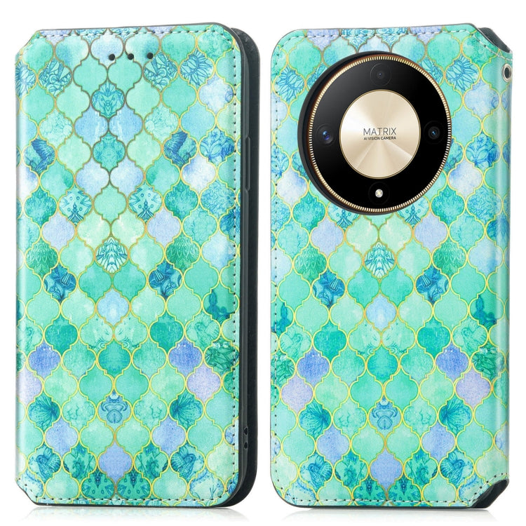 For Honor X9b CaseNeo Colorful Magnetic Leather Phone Case(Emeralds)