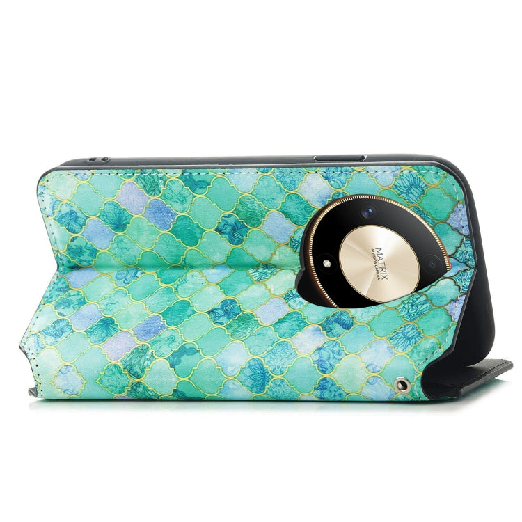 For Honor X9b CaseNeo Colorful Magnetic Leather Phone Case(Emeralds)