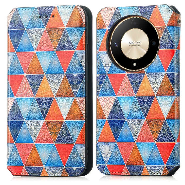 For Honor X9b CaseNeo Colorful Magnetic Leather Phone Case(Rhombus Mandala)