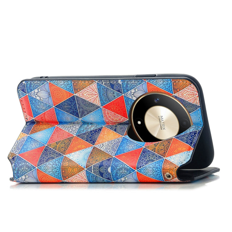 For Honor X9b CaseNeo Colorful Magnetic Leather Phone Case(Rhombus Mandala)